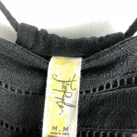 FREE PEOPLE jumper overall dress Medium black d102 - Picture 7 of 8